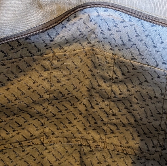 Mona B Upcycled Canvas/Leather Large Handbag - Picture 15 of 16